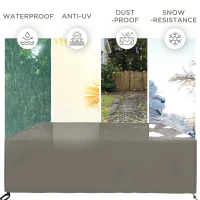 Outsunny Large Square Patio Garden Furniture Set Cover 600D Oxford Waterproof, 230 x 230 x 70cm, Grey(m-6)