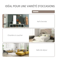 HOMCOM Meuble d'entrée 3 en 1 avec porte-manteau range-chaussures et banc 3 étagères 84 x 34,5 x 180 cm marron et noir(m-6)