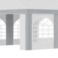 Outsunny 8 x 4m Galvanised Party Tent, Marquee Gazebo with Sides, Eight Windows and Double Doors, for Parties, Wedding and Events(m-9)