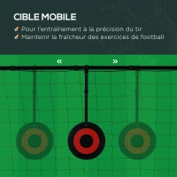 HOMCOM Filet de rebond de football angle réglables avec filet de rebond cible mobile sardines de fixation fournies(m-5)