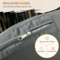 Outsunny Set van 2 Buitenkrukken, Boho-Design, Zit- en Rugkussens, Comfortabele Zitting, Metalen Frame, Donkergrijs(m-5)