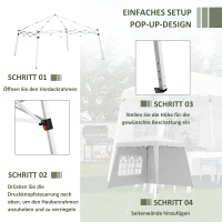 Outsunny Pop-up Paviljoen Faltpaviljoen, inclusief afstandsbediening, weerbestendig, 240 x 240 x 250 cm, Wit(m-5)