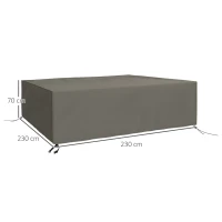 Outsunny Large Square Patio Garden Furniture Set Cover 600D Oxford Waterproof, 230 x 230 x 70cm, Grey(m-3)