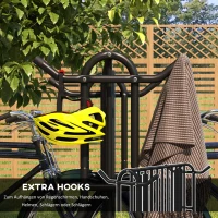 DURHAND Fietsenrek voor 4 fietsen, weerbestendig, extra beugel, 90 x 80 x 80 cm, Zwart(m-6)