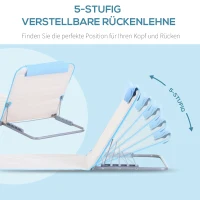 Outsunny Opvouwbare Ligstoel voor Strand, Tuin en Zon, Verstelbare Rugleuning, Zijvak, 48 cm x 134 cm x 33-43 cm, Beige(m-6)