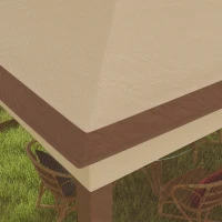 Outsunny 3 x 3(m) Pop Up Gazebo, Double-roof Garden Tent with Netting and Carry Bag, Party Event Shelter for Outdoor Patio, Khaki(m-8)