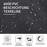 Outsunny Opvouwbaar Campingbed - Weerbestendig - Inclusief Draagtas - 190 x 68 x 52 cm - Zwart(m-6)