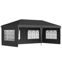 Outsunny 3 x 6m Pop-Up Gazebo, with Removable Walls - Black(m-11)