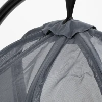 Outsunny Hanging Egg Chair, Folding Texteline Swing Hammock with Side Pocket, Cushion and Stand for Indoor Outdoor, Patio Garden Furniture, Grey(m-10)