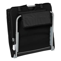 Outsunny Opvouwbare Ligstoel voor Strand, Tuin en Zon, Verstelbare Rugleuning, Zijvak, 48 cm x 134 cm x 33-43 cm, Zwart(m-8)