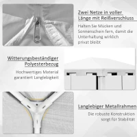 Outsunny Paviljoen 3 x 3 m - Weerbestendig - 395 cm x 295 cm x 255 cm - Wit(m-5)