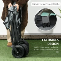 Outsunny Opvouwbare Bolderkar met Koeltas - Stalen Frame - Draagvermogen tot 100 kg - Afmetingen 113x57x77-100 cm - Donkergrijs(m-4)