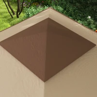 Outsunny 3 x 3(m) Pop Up Gazebo, Double-roof Garden Tent with Netting and Carry Bag, Party Event Shelter for Outdoor Patio, Khaki(m-9)