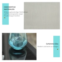 Outsunny 3-delige tuinligstoelenset, 2 ligstoelen & 1 bijzettafel, metalen frame, grijs+zwart(m-6)