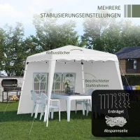 Outsunny Pop-up Paviljoen Faltpaviljoen, inclusief afstandsbediening, weerbestendig, 240 x 240 x 250 cm, Wit(m-7)