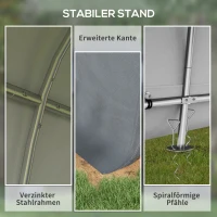 Outsunny Opslagtent 3x3m, Stalen Frame en Grote Deuren voor Warenhuis en Industrie Grijs(m-5)