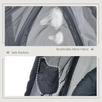 Outsunny Hanging Egg Chair, Folding Texteline Swing Hammock with Side Pocket, Cushion and Stand for Indoor Outdoor, Patio Garden Furniture, Grey(m-7)