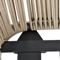 Outsunny 3-delige loungeset, 2 stoelen, bijzettafel, zit- en rugkussens, gehard glazen tafelblad, kunstrotan, grijs(m-8)