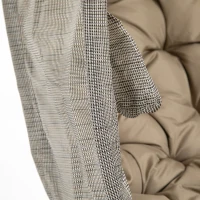 Outsunny Hanging Egg Chair, Folding Texteline Swing Hammock with Side Pocket, Cushion and Stand for Indoor Outdoor, Patio Garden Furniture, Khaki(m-8)