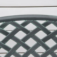Outsunny Metal Garden Bench for Front Porch, Loveseat Like 2 Person, Armrests, Copper Color Cast Aluminum, Weaving Latticework Outdoor Furniture, Verdigris Green(m-7)