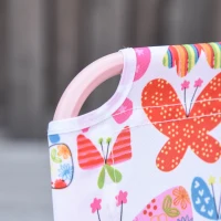 Outsunny Kids Folding Picnic Table Chair Set Color Stripes Outdoor w/ Parasol(m-11)