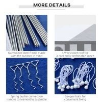 Outsunny 4 x 4m Galvanised Party Tent, Marquee Gazebo with Sides, Four Windows and Double Doors, for Parties, Wedding and Events(m-7)