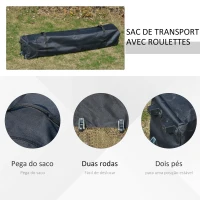 Outsunny Tenda Dobrável 3,85x3,85 m Tenda de Jardim com Telhado Duplo Altura Ajustável para Festas Casamentos Cáqui e Café(m-8)