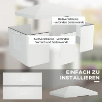 Outsunny Vervangend dak voor paviljoen, vervangende luifel, weerbestendig, 360 x 300 x 270 cm, wit(m-7)
