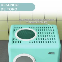 PawHut Caixa de Areia para Gatos com Pá Bandeja Removível 2 Portas Entrada Frontal e Saída Superior 52x41x38,5 cm Verde(m-6)