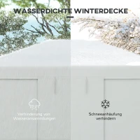 Outsunny Vervangend dak voor paviljoen, vervangende luifel, weerbestendig, 360 x 300 x 270 cm, wit(m-4)