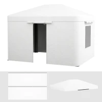 Outsunny Vervangend dak voor paviljoen, vervangende luifel, weerbestendig, 360 x 300 x 270 cm, wit(m-1)