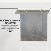 Outsunny Vervangend dak voor paviljoen, vervangende luifel, weerbestendig, 360 x 300 x 270 cm, wit(m-6)