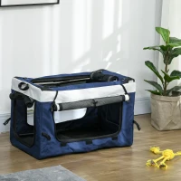 PawHut Hondenbuggy Huisdierbuggy Hondenkar, inklapbaar, afneembare mand, 81 x 58 x 97,5 cm, Zwart + Blauw + Wit(m-8)