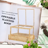 Outsunny 2-In-1 Wooden Greenhouse Planter Box - Natural(m-6)