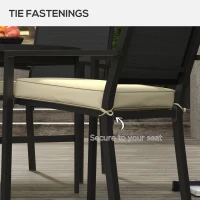 Outsunny 4-Piece Seat Cushions Pillow Replacement, Patio Chair Cushions Set with Ties for Indoor Outdoor, Beige(m-5)