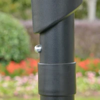 Outsunny 2.6M Garden Parasol Umbrella with Tilt and Crank, Outdoor Sun Parasol Sunshade Shelter with Aluminium Frame, Green(m-11)