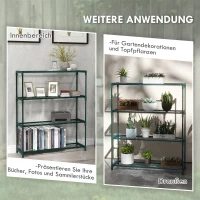 Outsunny Plantenrek Bloementrap Plantentrap, 4 Planken, 89 cm x 28 cm x 107 cm, Donkergroen(m-6)