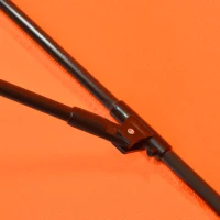 Outsunny 2.6M Patio Parasol Sun Umbrella, Tilt Shade Shelter Canopy with Crank 8 Ribs Aluminium Frame, Orange(m-9)