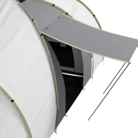 Outsunny Four-Man Tunnel Tent, with Two Bedrooms and Living Room - Grey/Yellow(m-8)