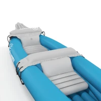 Outsunny Inflatable Kayak, Two-Person Inflatable Canoe Boat Set with Air Pump, Aluminium Oars, 318 x 80 x 50cm - Blue(m-8)