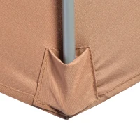 Outsunny 3(m) Garden Banana Parasol Cantilever Umbrella with Crank Handle, Cross Base, Weights and Cover for Outdoor, Hanging Sun Shade, Coffee(m-9)