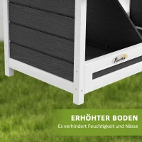 PawHut Legnest voor Kippen Hühnernest, weerbestendig, asfaltdak, 66 x 37 x 34 cm, Natuur + Zwart(m-7)