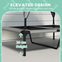 PawHut Cooling Raised Pet Bed w/ Washable Breathable Mesh, for Medium, Large Dogs, 91 x 76 x 89cm - Light Grey(m-7)