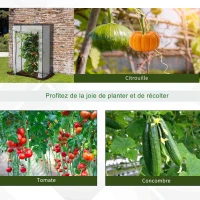 Outsunny Serre de Jardin Serre à tomates 1L x 0,5l x 1,5H m Porte zippée déroulante Acier thermolaqué PVC Haute densité 140 g/m² Anti-UV(m-6)