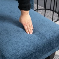 HOMCOM Sofá Chaise Longue Sofá em Forma de L Estofado em Poliéster Sofá de Canto Reversível 186x130x84 cm  Azul(m-9)