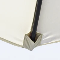 Outsunny 2.7M Patio Tilt Umbrella Sun Parasol Outdoor  Garden Sun Shade Aluminium Frame with Crank（Cream White）(m-11)