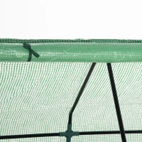 Outsunny Mini Serre de Jardin Serre à tomates mini serre tunnel avec carré Potager toit pointu - Acier Thermo-laqué, tôle d'acier ondulée, PE Haute densité Anti-UV - fenêtre zippée Enroulable Vert(m-7)