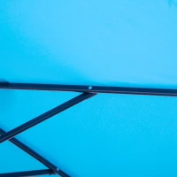 Outsunny 2.7M Garden Parasol Umbrella with Tilt and Crank, Outdoor Sun Parasol Sunshade Shelter with Aluminium Frame, Blue(m-10)