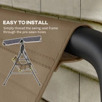 Outsunny Garden Swing Seat Cover Replacement, for 2 and 3 Seater Swing Bench, 115 x 45 x 45cm, Beige(m-5)