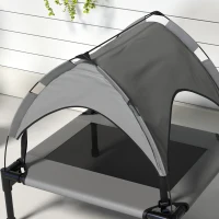 PawHut Cooling Raised Pet Bed w/ Washable Breathable Mesh, for Small Medium Dogs, 76 x 61 x 69.5cm - Light Grey(m-8)